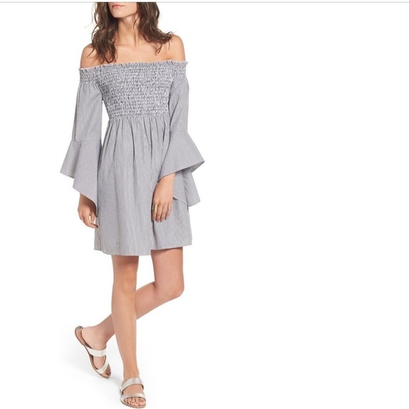 Nordstrom Bp smocked off the shoulder dress - Picture 1 of 4